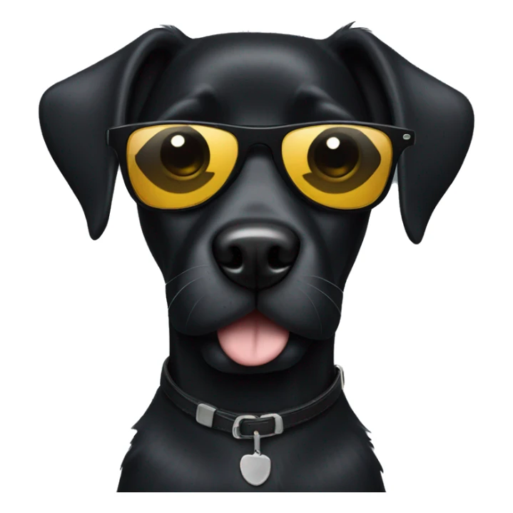 black dog with black sunglasses  sticker