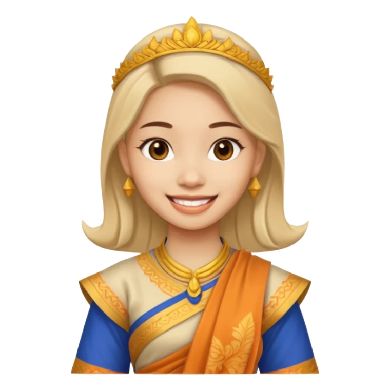 Create Emoji of a young woman wearing Khmer clothes sticker