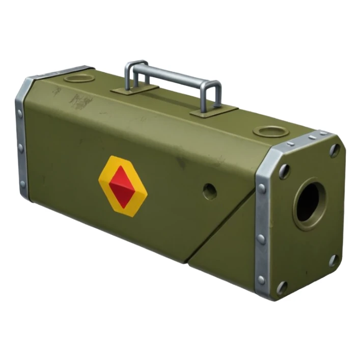 generate a realistic elongated parallelepiped anti-tank mine sticker