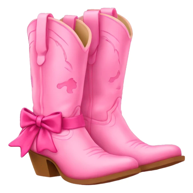 Pink Cowgirl boots with bows  sticker