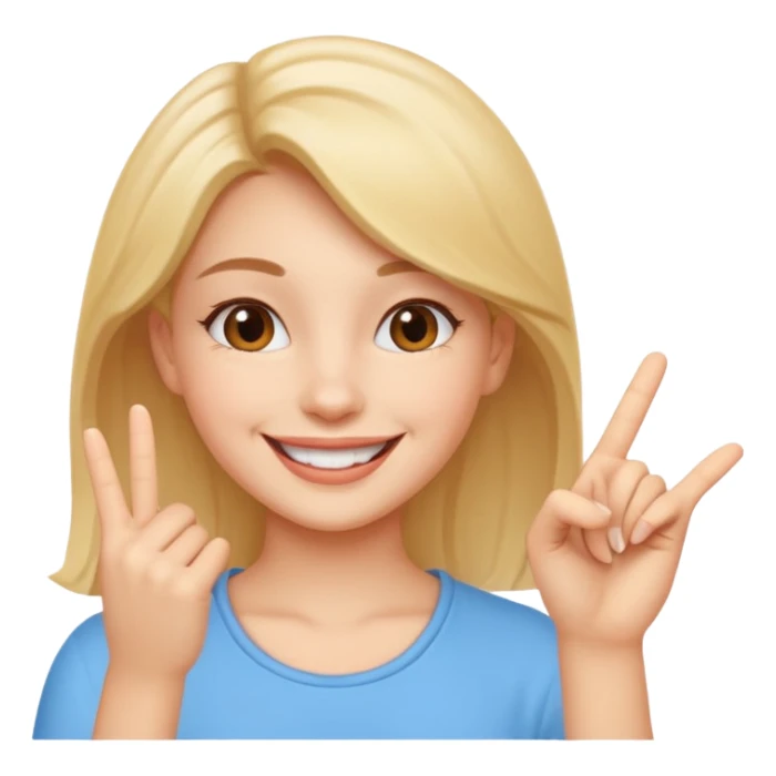 cheerful smile girl with cheerful hand gesture sticker