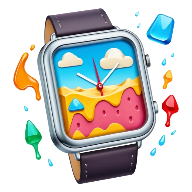 surreal dali style melting spam  watch landscape sticker
