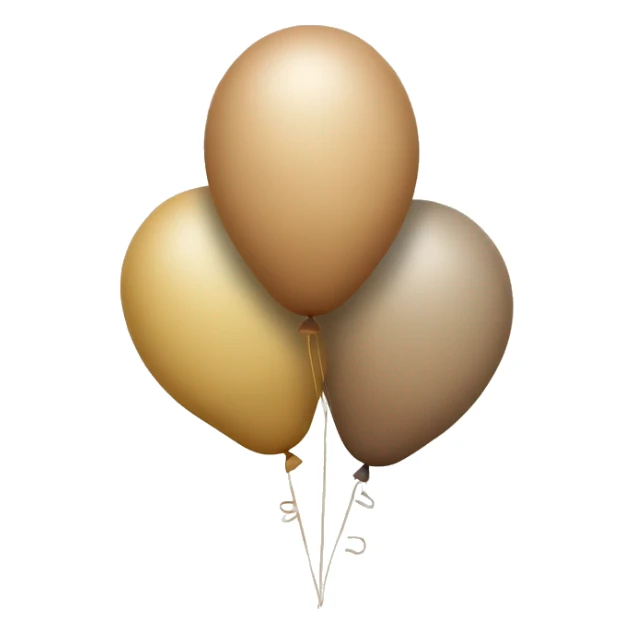Three balloons, each a different shade of beighe sticker