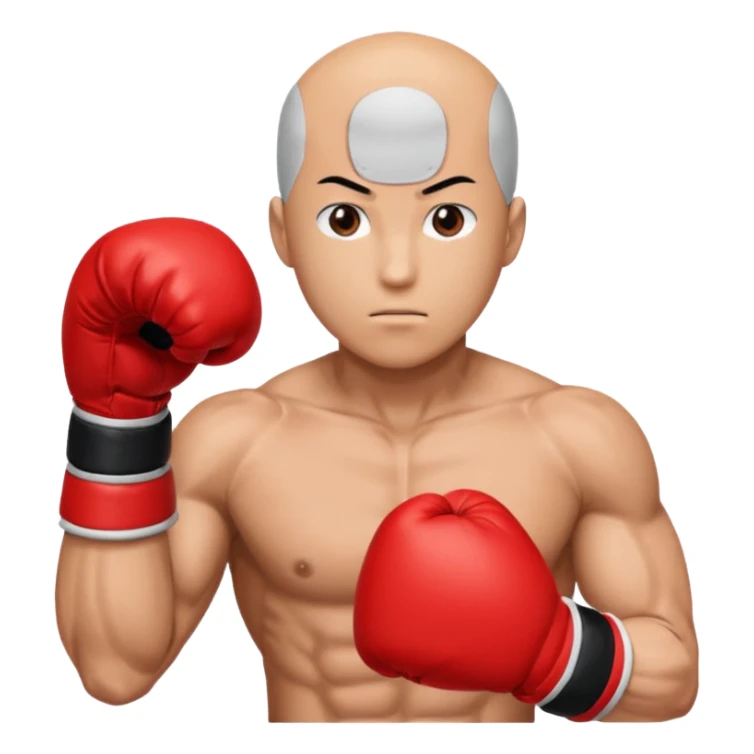 Saitama red hand punch with boxing glove sticker