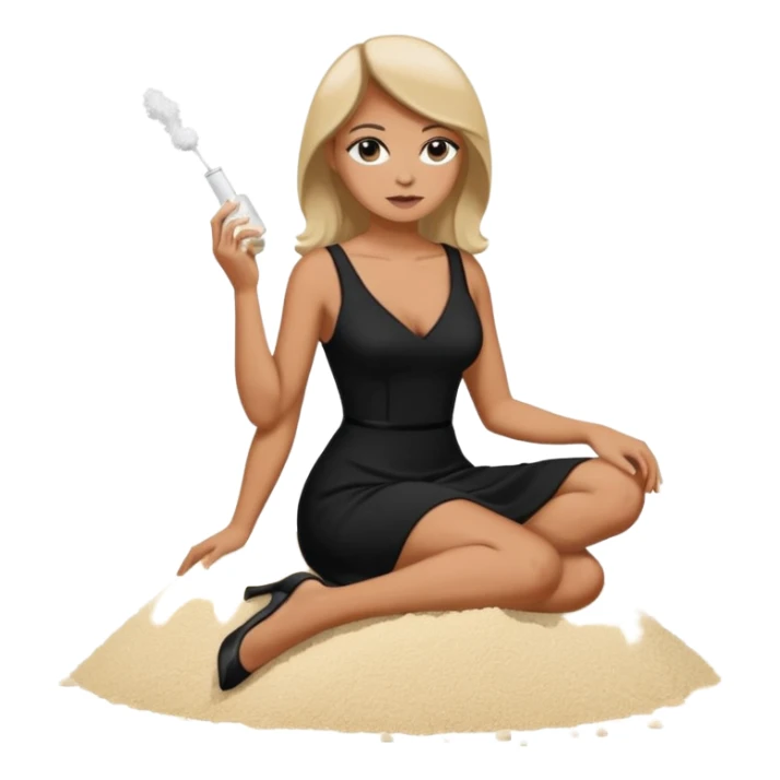 Female cartel boss sitting on a pile of cocaine sticker