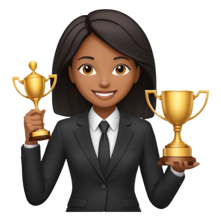 generate an emoji for this phrase, Start strong to earn trust and be noticed. End strong to be remembered. make it a black female sticker