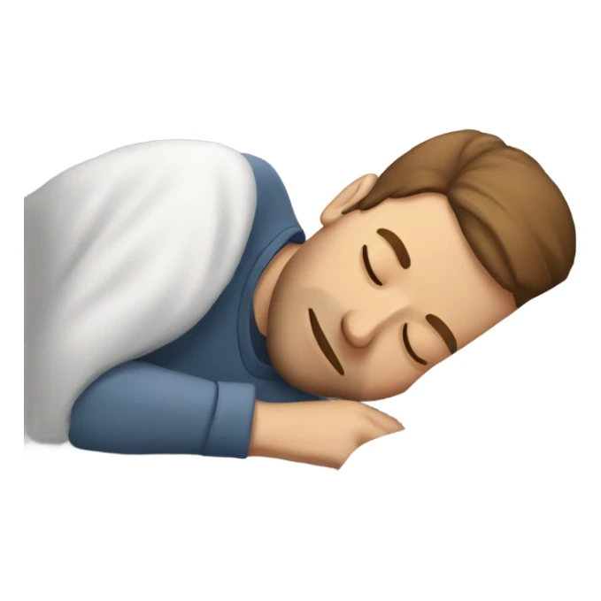 White man with brown hair sleeping sticker