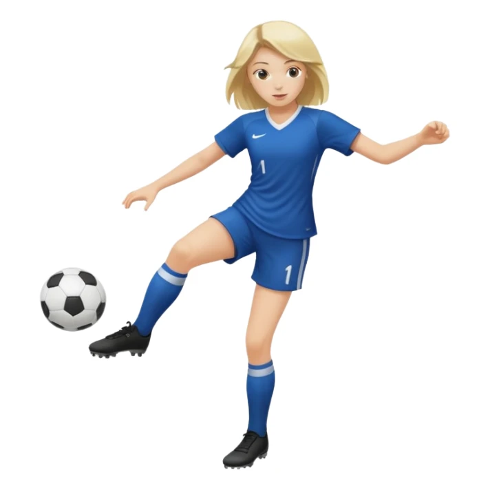 Girl kicking a soccer ball sticker