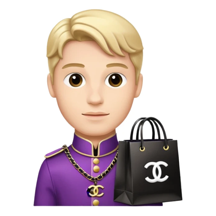 prince holding Chanel gift bags sticker