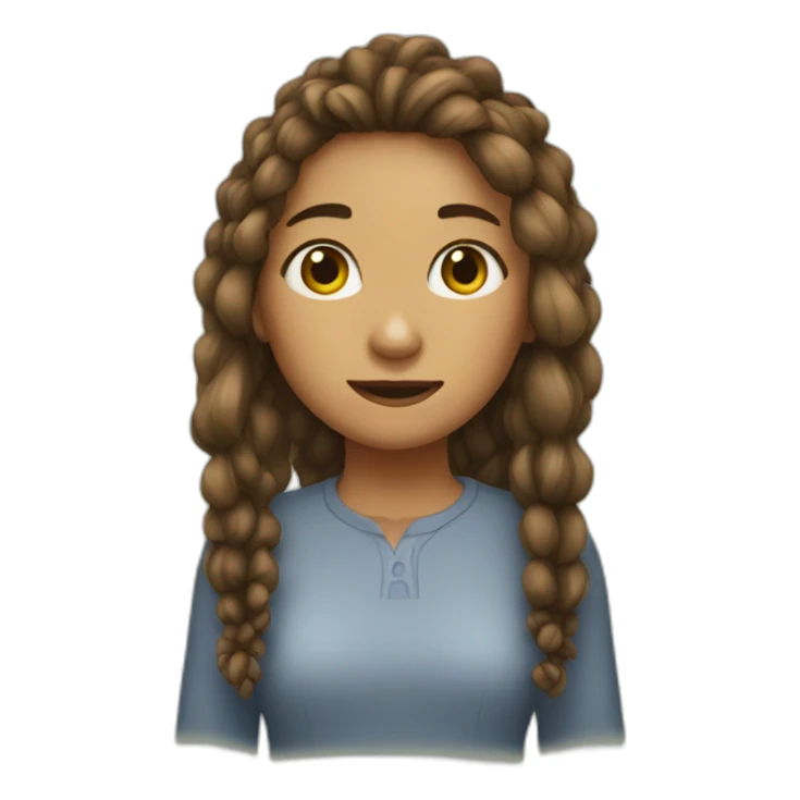 Girl with log hair sticker
