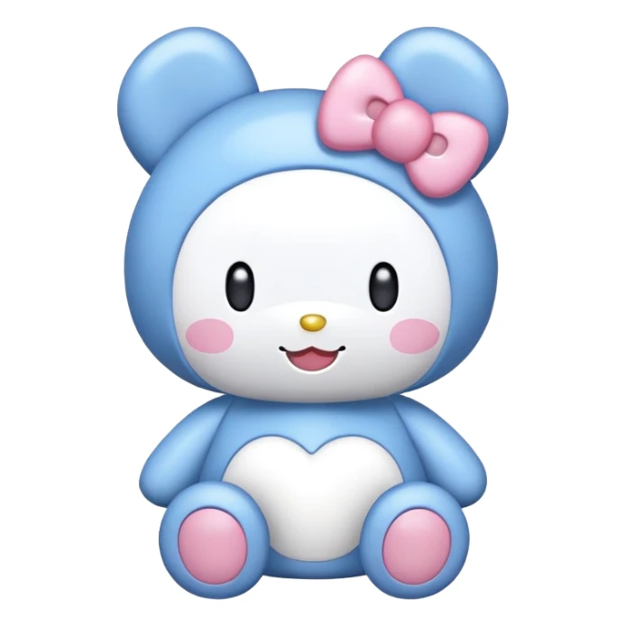 Blue My melody hello kitty emoji sticker