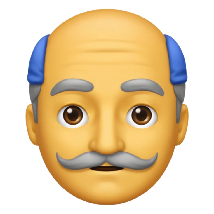 The disguised emoji but with gray eyebrows and mustache sticker