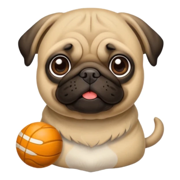 Pug fofo com pote de ração sem nada dentro sticker
