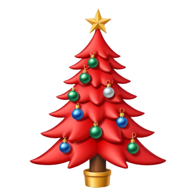 red Christmas tree with a star with the "S" logo on it sticker