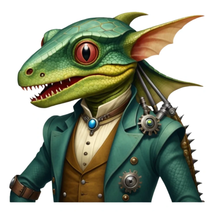 cinematic steam-punk -  hieronymus bosch phantasmagoric mutated creatures - hybrids of human and reptiles sticker