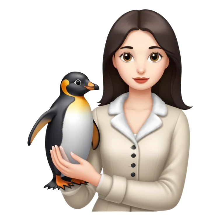 a coquette girl with penguin in her hand sticker