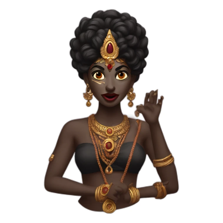 kali, Indian goddess, scary, tongue out, black skin sticker