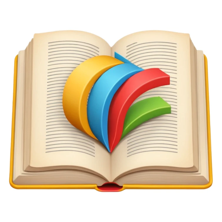 A minimalist emoji-style icon representing wordplay — symbolizing creativity with language. It features an open book or speech bubble merging with playful letters or word fragments, forming a clever visual pun. sticker