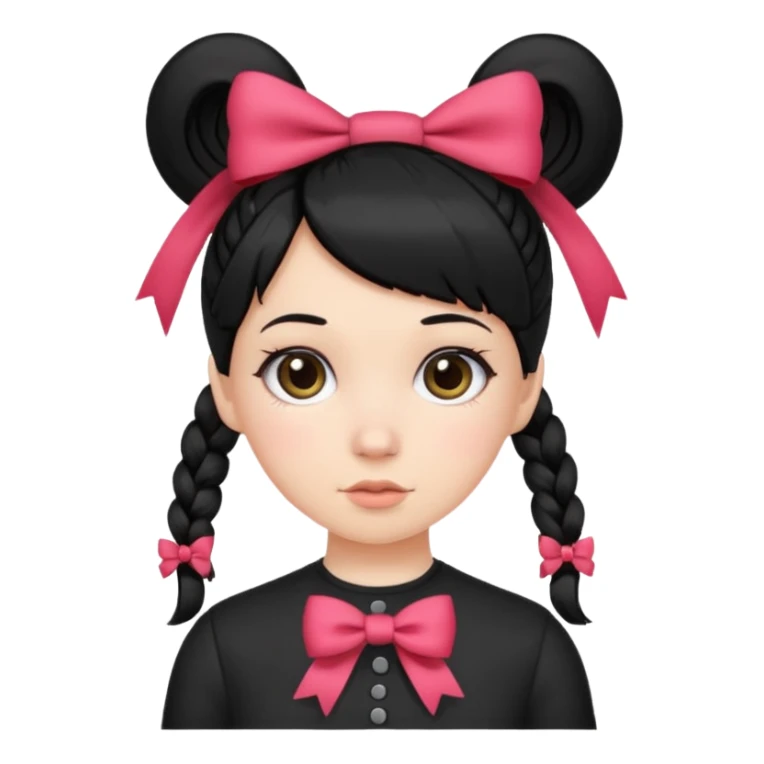 white girl with pig tails haircut black sticker