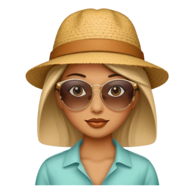 women with hat and sunglasses sticker