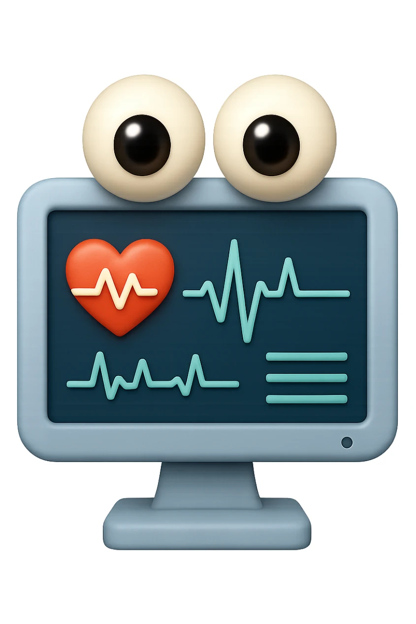 emoji 3d stile iphone di schermo di pc medico con occhi 3d sticker