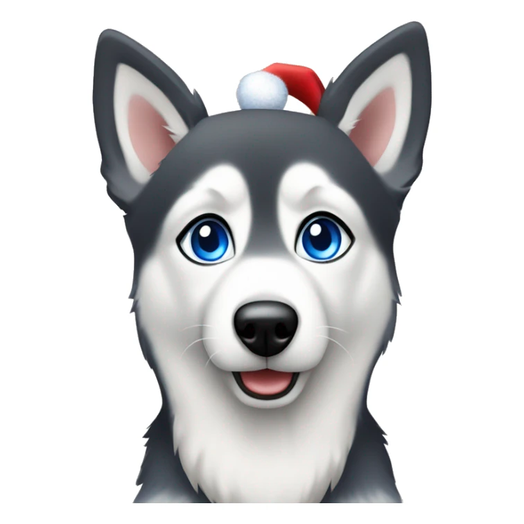 Christmas  holiday spirit Shepsky dog with blue eyes sticker