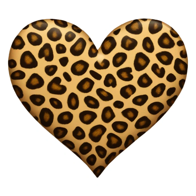 Leopard print heart sticker