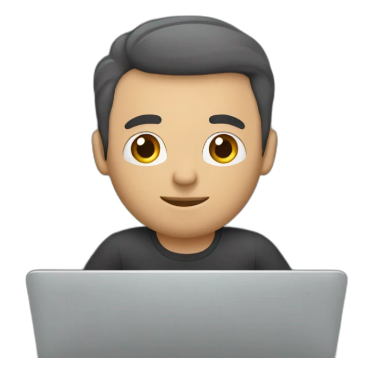 Un hombre trabando en la laptop sobre edicion de video sticker