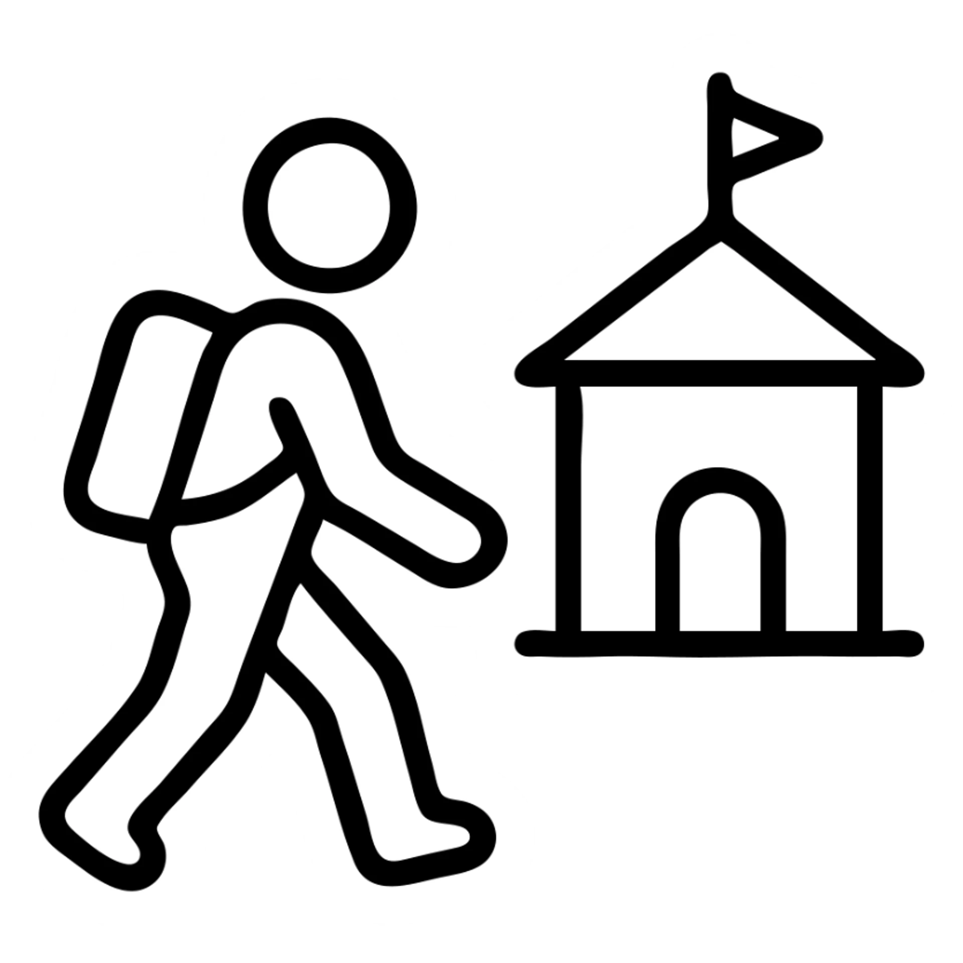 Icon going to school sticker