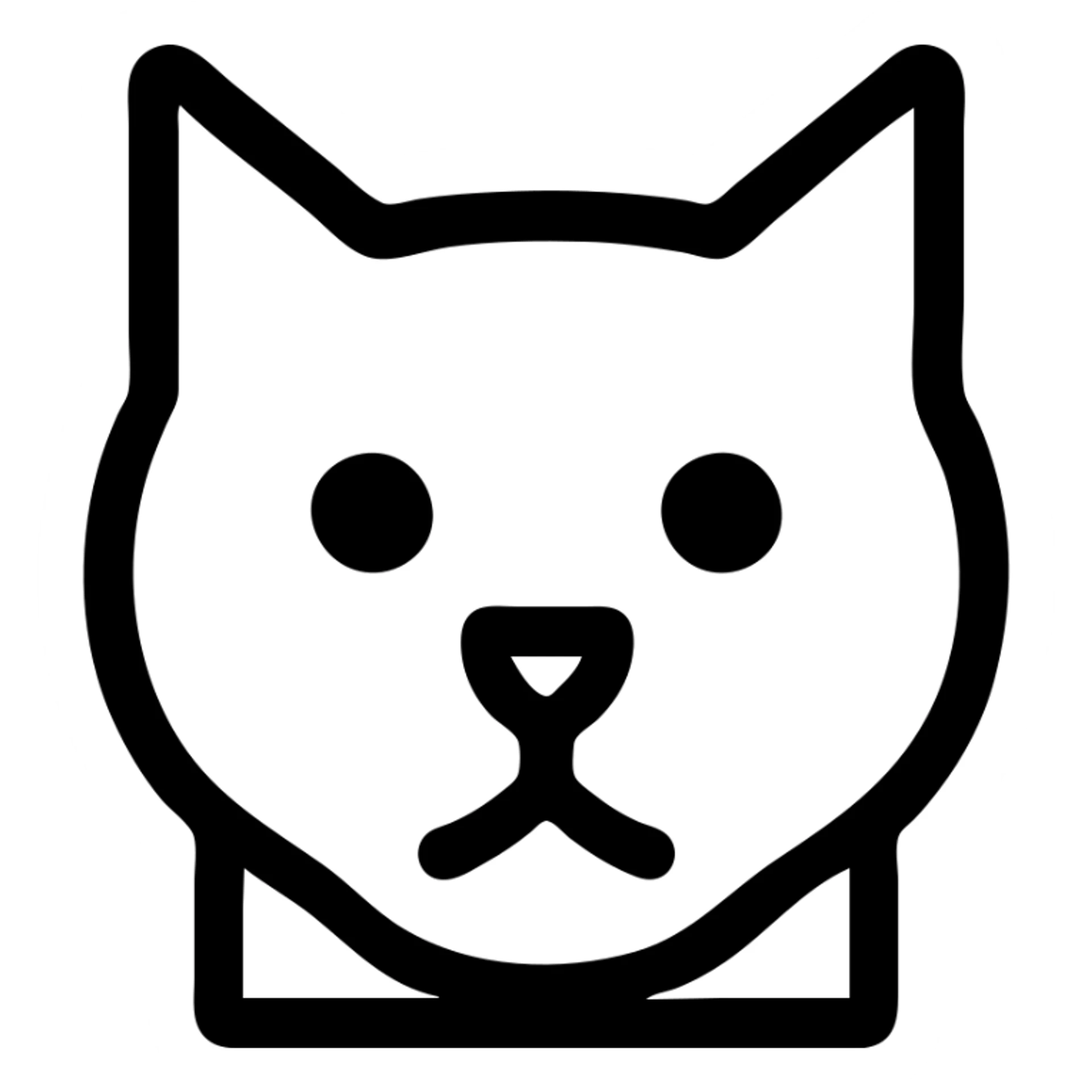 cat with a defined jawline, stylized, bold black outlines, modern icon style sticker
