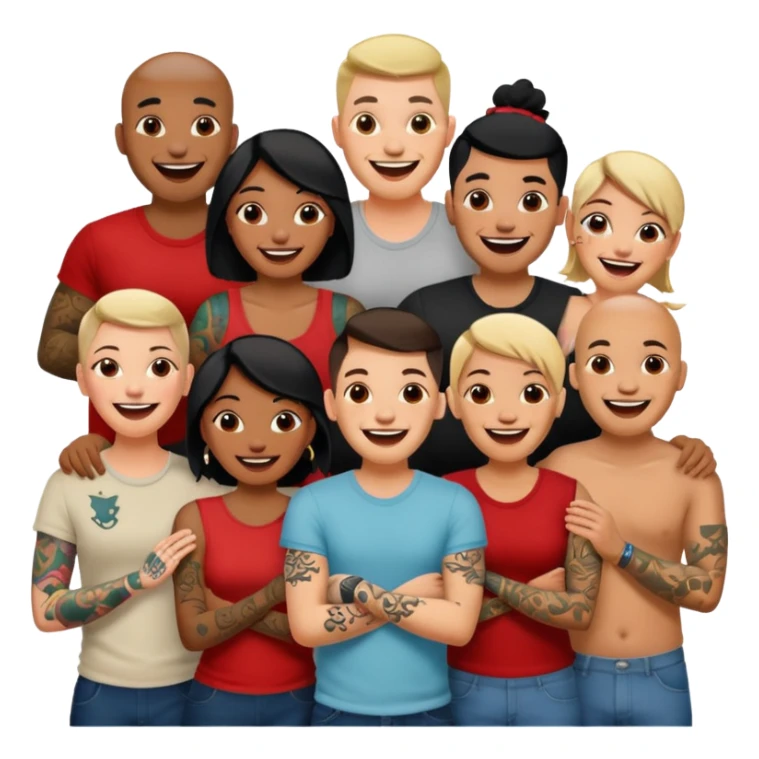 men and women with more tatoos on their body sticker