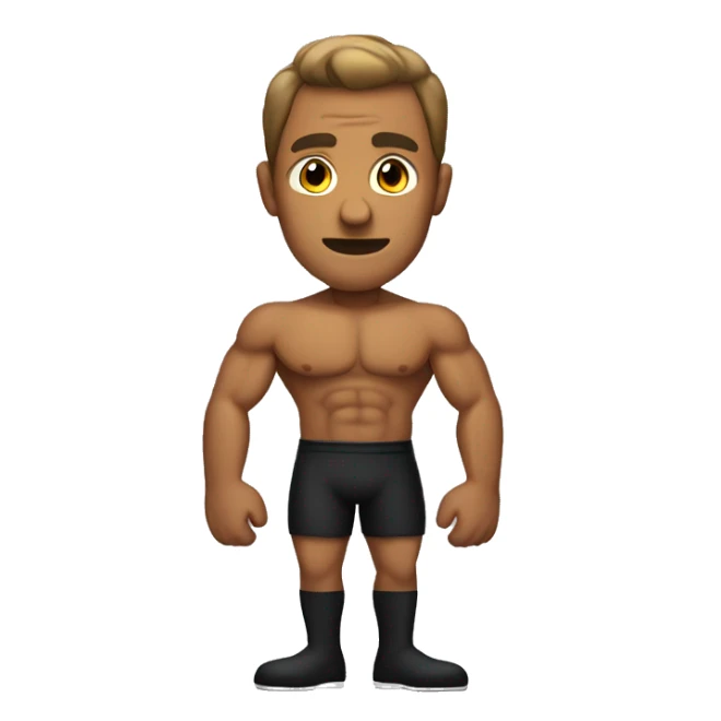 muscular and sweaty tanned man showing black socks sticker