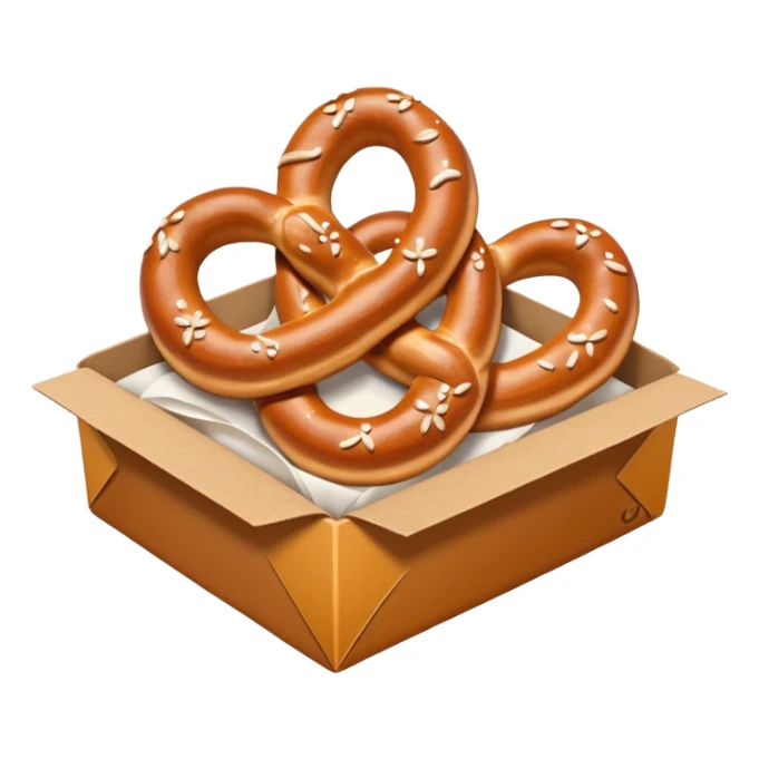 Pretzel on food paper box sticker