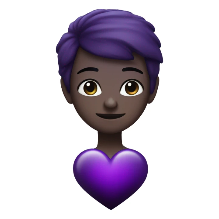 Black and purple ombré heart sticker