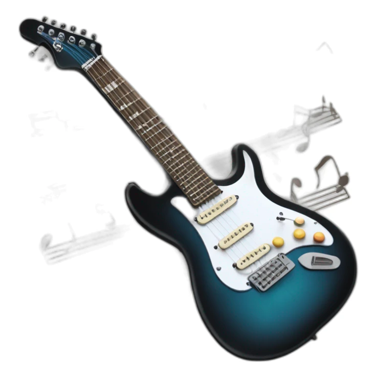 Electric guitar with musical notes and rising graph: symbolizing the mixing of music and increasing ROI. sticker