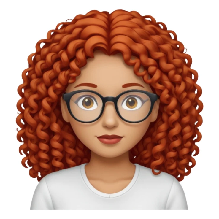 rizada peli roja , trigueña , con lentes y top blanco pelo largo  sticker