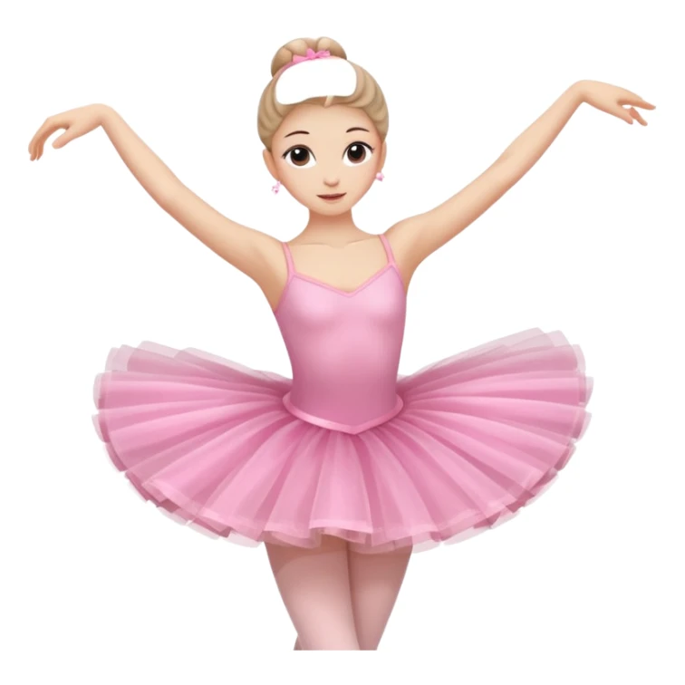 A graceful ballerina in a pink tutu, spinning lightly with arms curved elegantly.
 sticker