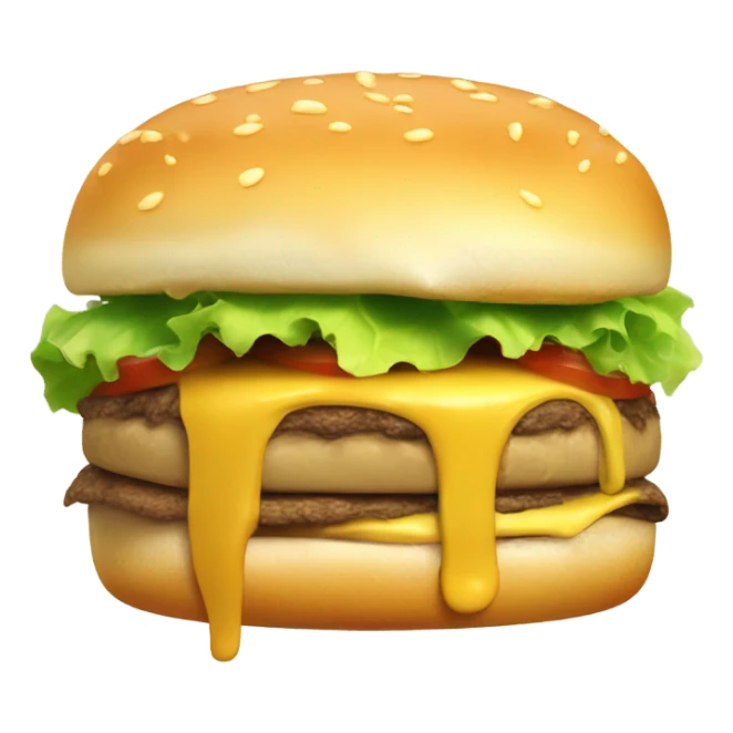 Generate a sleepy cheeseburger emoji with droopy eyes, a tiny yawn, and a slightly messy look. sticker