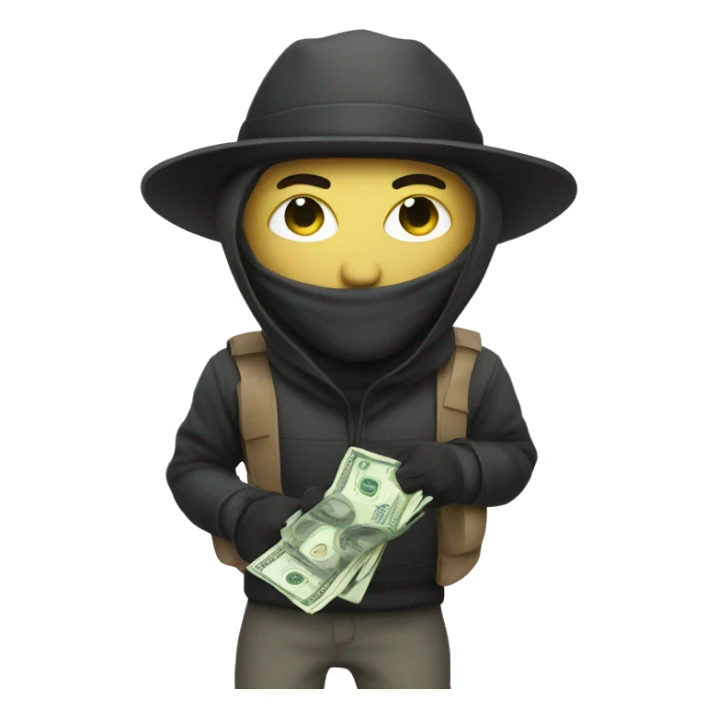 Robber with a bag of money sticker