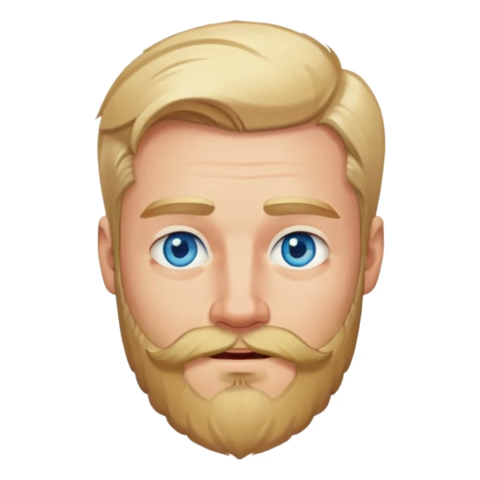 blond man with beard and eyes squinting sticker