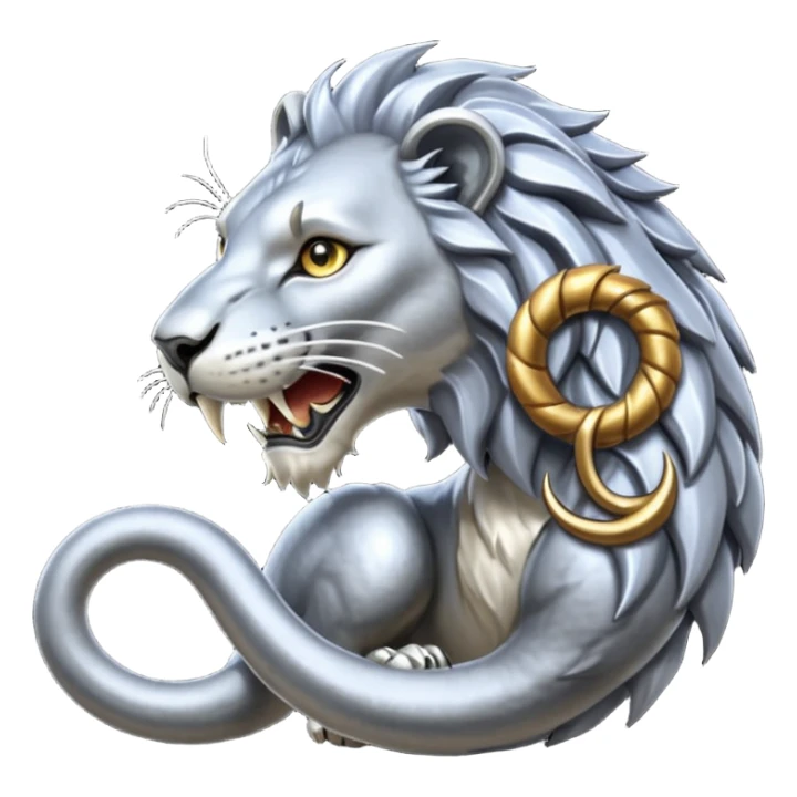 Elder Scrolls Online Lion eating its tail Ouroboro silver sticker
