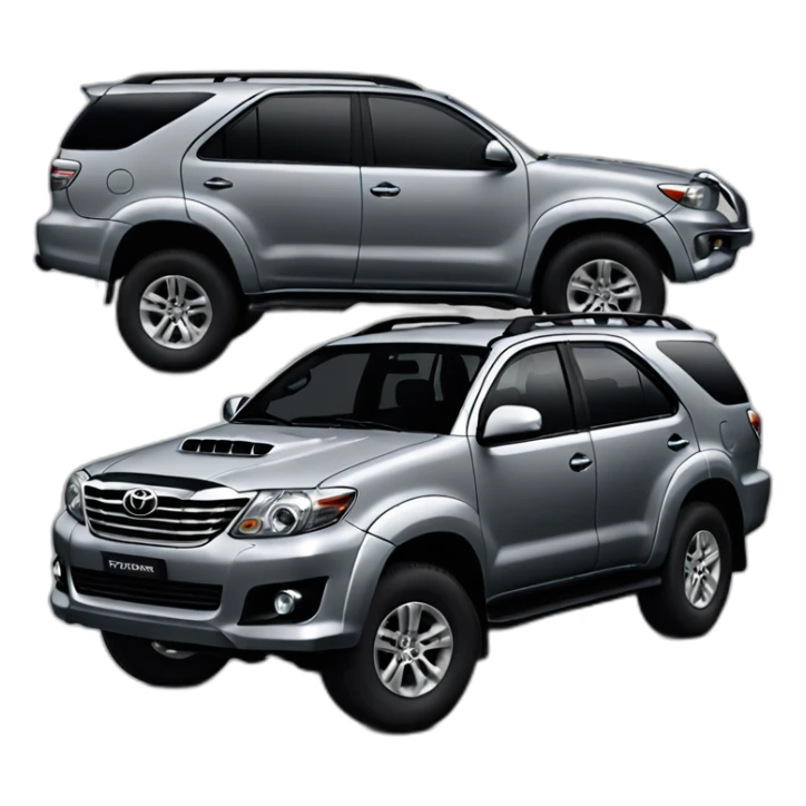 Car model Toyota fortuner 2012 Grey with black grill sticker