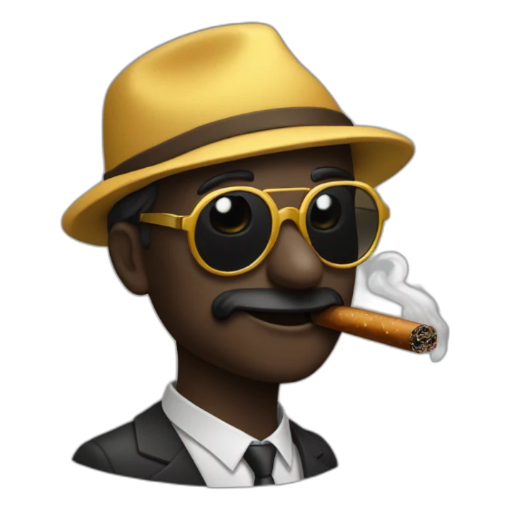 Pato negro con gafas de sol y cigarro sticker