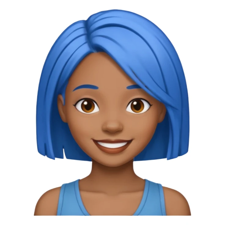Black woman with blue hair sticker