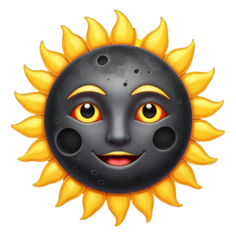 Eclipse – Dark moon covering sun, glowing corona sticker