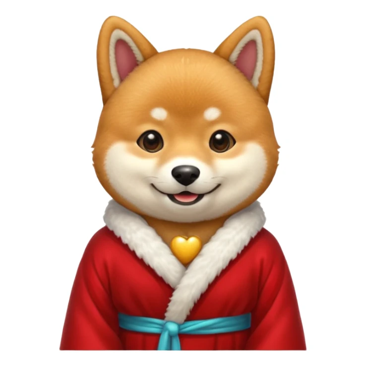 shiba inu wearing a red robe sticker