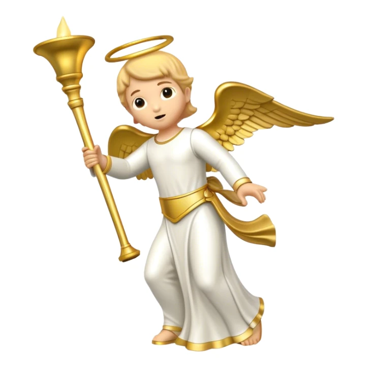LDS Gold Angel Moroni statue blowing horn sticker