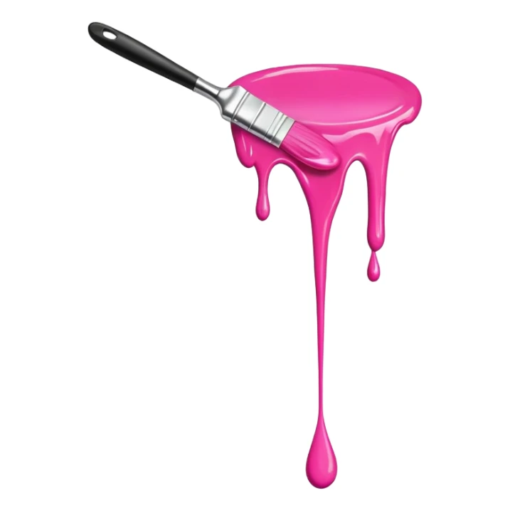  flying art brush dripping pink slop  sticker