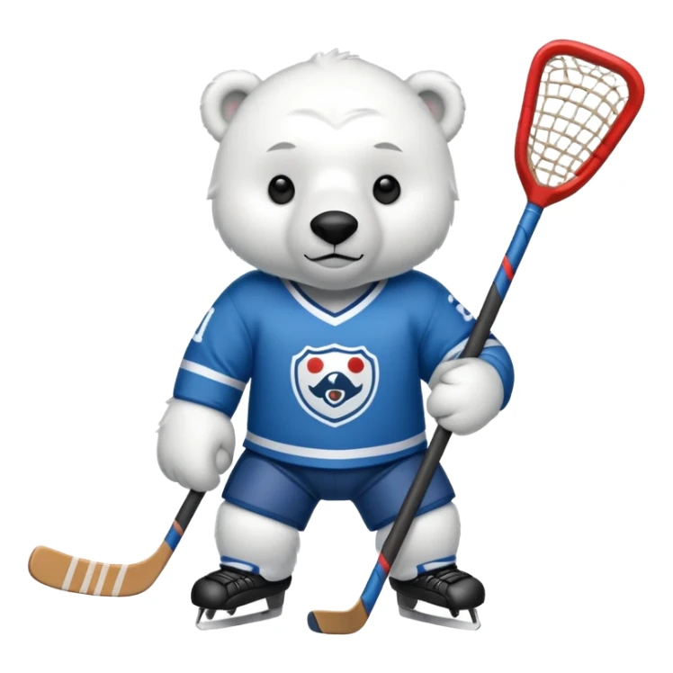 polar bear hockey player sticker