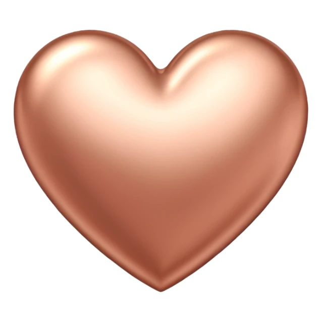 heart with a metallic rose gold finish sticker